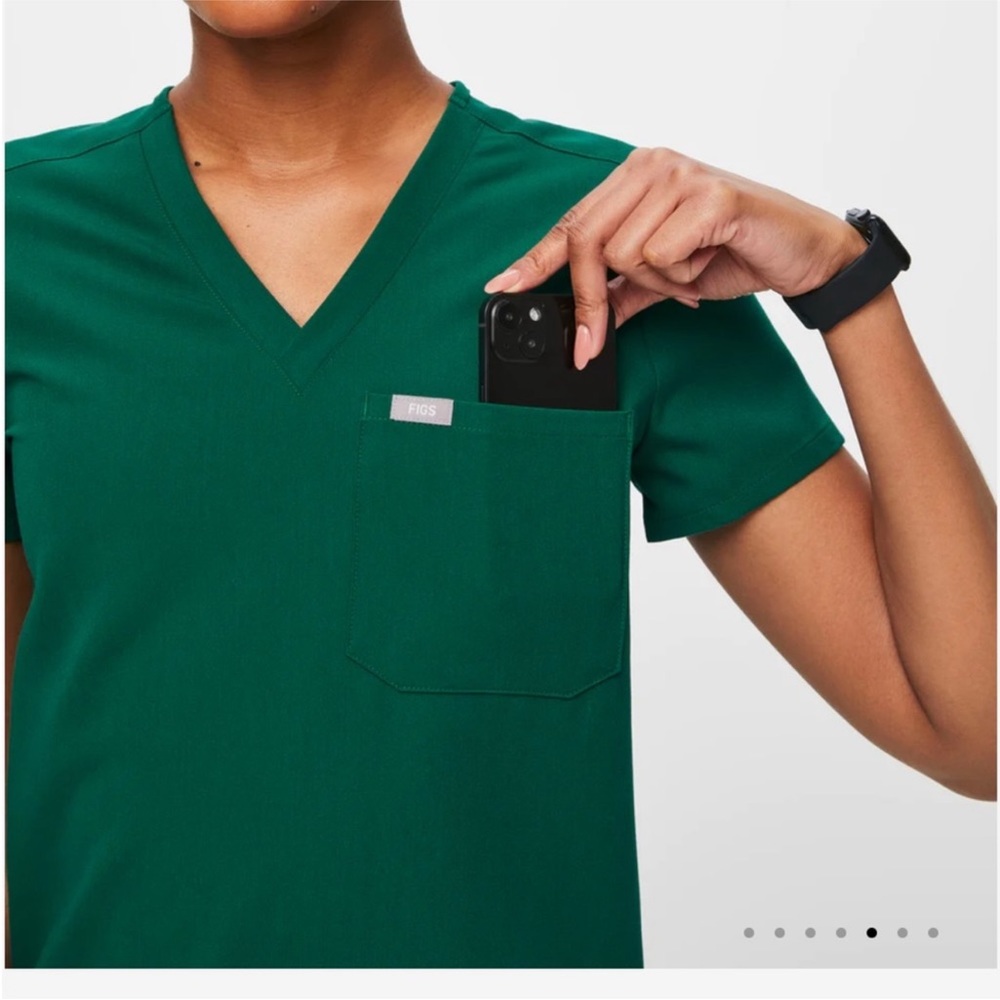 Figs Hunter Green Catarina Scrub Top